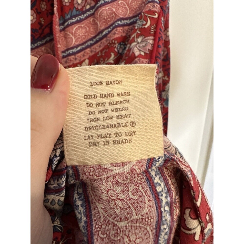 SPELL Folk Town Floral Boho Blouse in Wine Size Medium - Picture 7 of 7